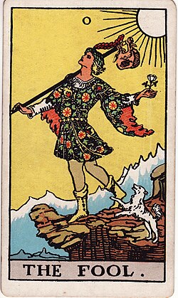 The Fool tarot card from the Rider-Waite-Smith deck