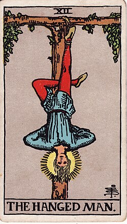 The Hanged Man tarot card from the Rider-Waite-Smith deck