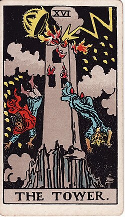 The Tower tarot card from the Rider-Waite-Smith deck