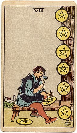 Eight of Pentacles tarot card