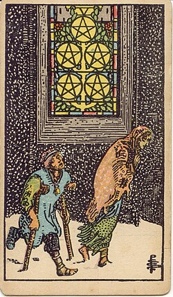 Five of Pentacles tarot card